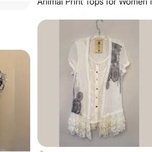 Fleur De Lis Ladies BOHO Lace Frilly Shear Cottage Core Goth